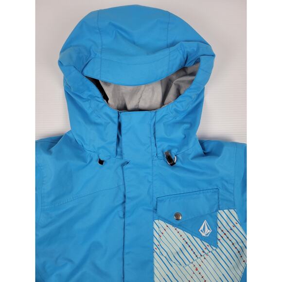 Volcom‎ Womens Medium Thermonite Creston Snowboard Ski Jacket Blue Vented Hooded - Picture 3 of 16